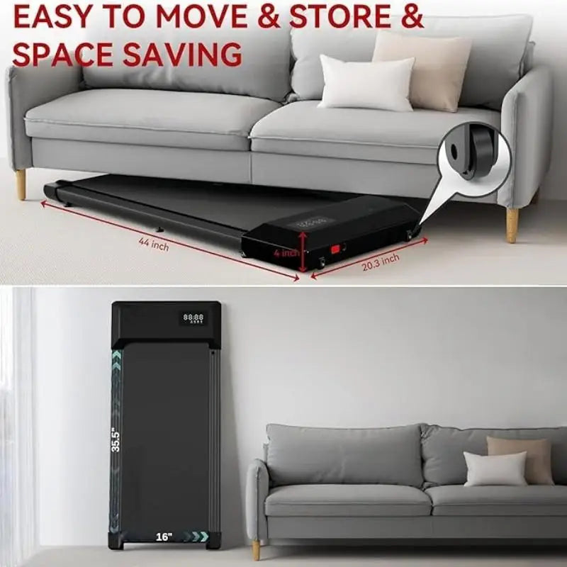 Foldable 2-in-1 Walking Pad Treadmill – Ultra-Quiet Under-Desk Fitness Machine