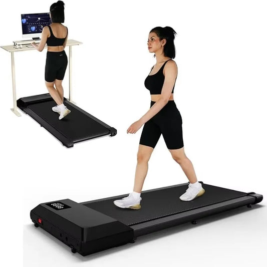 Foldable 2-in-1 Walking Pad Treadmill – Ultra-Quiet Under-Desk Fitness Machine